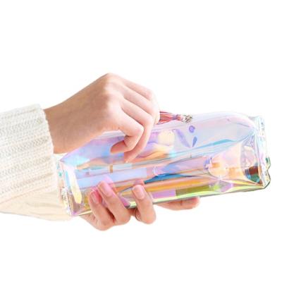 China Transparent Recyclable Fashion Laser PVC Pencil Case School Pencil Pouch for sale