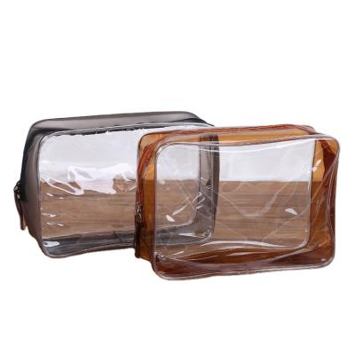 China Double Zipper Fashion Waterproof Clear PVC Unisex Portable Travel Cosmetic Bag for sale