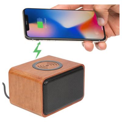 China Wireless Charger For Mobile Phone Real Wooden Bluetooth Speaker With Multifunction Wireless Charger 2 IN 1 Bluetooth Speaker for sale