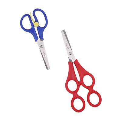 China Eco-friendly Kids Scissors Child Safety Stainless Steel Trick Student Training Scissors With Dull Spring for sale