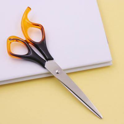 China Professional Eco-friendly Paper Barber Scissors For Cutting Hair Household Amber Handle Scissors Transparent Handle Hair Scissors for sale