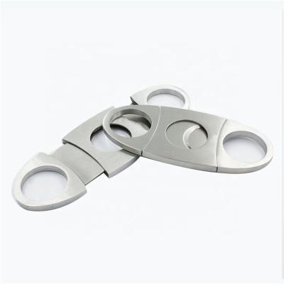 China Wholesale High Quality Eco-friendly Stainless Steel Double Blade Oval Cigar Cutter Knife for sale