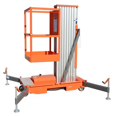 China Aluminum Work Electric Single Mast Lift With Aerial Work Platform  2470*1170*2290 Te koop