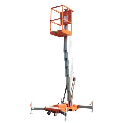 China Building Construction Single Mast Lift With Ladder Aerial Work Platform 3 years Warranty Te koop