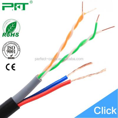 China CCTV cable 2 pair cat5e telecommunication cable with Cat5e power cable for sale