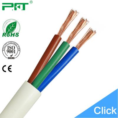 China PFT underground factory white/black/yellow color electric cable/electric cable/electric wire RVV 3*0.5; 3*1; 3*1.5; 3*2.5; 3*4; 3*6 for sale