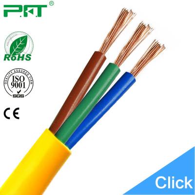 China Underground factory best price black or yellow color RVV 3 cores copper electrical wire, electrical cable for sale