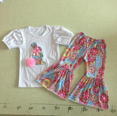 China 2020 New Style Baby Clothes Wholesale Easter Holiday Clothes Eco-friendly Solid Cotton With Colorful Rabbit for sale