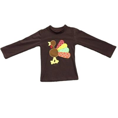 China Compressed Wholesale Baby Boutique Clothes Fashion Boy's Thanksgiving Printed T-Shirt for sale