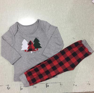 China Eco-friendly Christmas tree baby boy set 2019 new style embroidery clothing children boutique clothes for sale