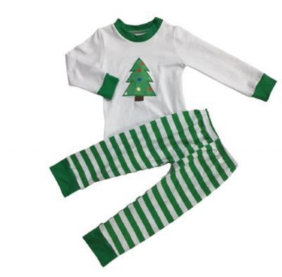 China Wholesale Anti-wrinkle Christmas Baby Outfits Kids Clothing Christmas Tree Embroidery Pattern Pajamas for sale