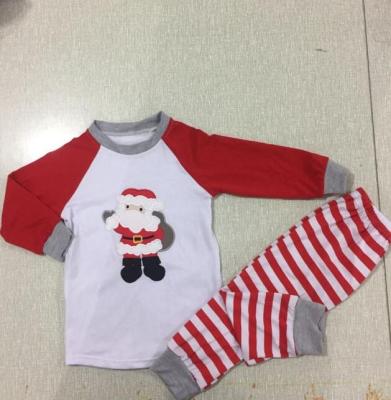 China 2020 New Fashion Cartoon Style Cotton Christmas Pajamas Baby Clothes Breathable 100% Santa Clothing for sale