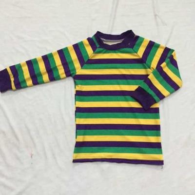 China Wholesale Spandex/Cotton Ties Baby Clothes Stripes Bowknot Girls Tops Clothes Kids for sale