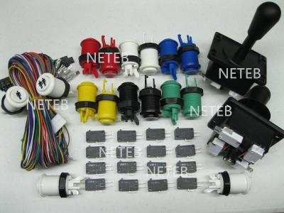 China Joystick Pack, 2 Joysticks and 16 Micro switches,jamma harness for sale