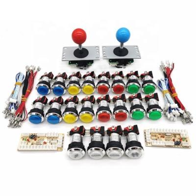 China Arcade Game DIY Parts Kit Zero Delay USB Encoder to PC + 8Way Sanwa Joystick + Chrome illuminated push Button kit for Ma for sale