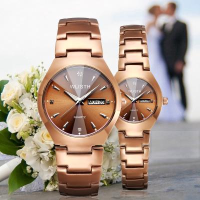 China Alloy Case Classic Quartz Watch Couple Quartz Logo Waterproof Couple Watch 2022 Fashion New Te koop