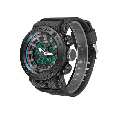 China Fashion watch analog clock luxury dual time display TPU men's sports digital watch for sale