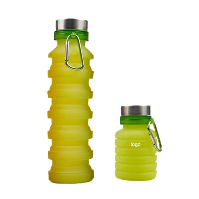 China 2021 hot sale 550ml silicone bottle free collapsible sport silicone water bottle for sale