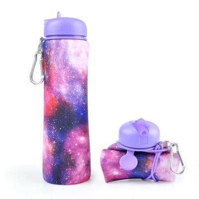 China Custom Leakproof Collapsible Silicone Water Bottle Outdoor Sport Water Bottle for sale