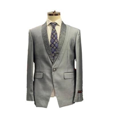 China Made To Measure Manufacturer Anti-pilling Formal Office Uniform Design Unique Gray Slim Fit Men Business Suit for sale