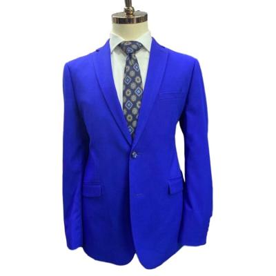 China Anti-wrinkle Simple Design Classic Blue Handsome Professional Men's Suit for sale