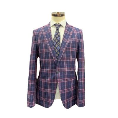 China Anti-Wrinkle Plaid Striped Men's Anti-Wrinkle OEM Suit Korean Fashionable Slim Fit Vintage Suit for sale