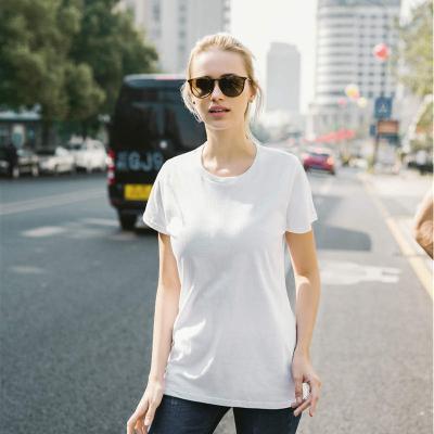 China Breathable Unique Hot Selling Cotton 100% Simple Design White T Shirts For Women for sale