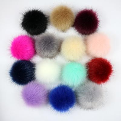 China Factory Wholesale Fashionable Eco-friendly Colored Similar High Fake Fox Fur Pompoms Of 12cm Stud for sale