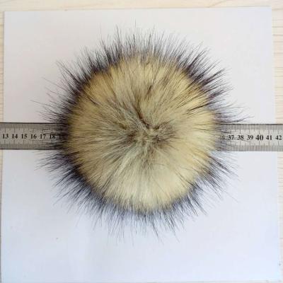 China Faux Raccoon Pompoms With Elastic Band Drop Shipping New Hot Selling Faux Raccoon Fur Balls Fluffy Pom Pom With Pin For Hats Scarves Bags for sale