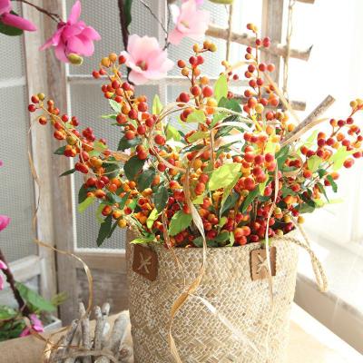 China Wedding& Home& Office Decoration Flower Toiletries Foam Artificial Berries Branches Artificial Christmas Berry Artificial Fruits Red Holly Berry For Home Decor Artificial Flowers for sale