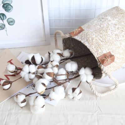 China 2021 Selling Cotton Flower 2021 Natural Plant Cotton Plant Home Wedding Decoration Whole Wall Bouquet Dry Branches Bloom for sale