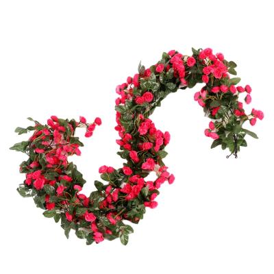 China 69 Fashionable Rose Vine Flowers Plants Artificial Main Flower Hanging Ivy Home Hotel Office Wedding Party Garden Craft for sale