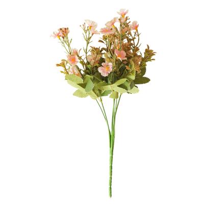 China 2021 Hot Cheap Fabric Amazon Sale Sakura Bouquet Artificial Flowers Flowers For Decorative Flowers Wedding Home for sale