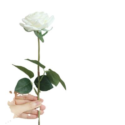 China Wedding& Home& Desktop decoration flower plants PU 2021 rose feel lover rose home decoration wedding products SHYAF mw60000 for sale