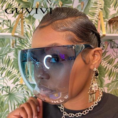 China New Face GUVIVI Fashion Sunglasses Unisex Fashion Glasses Oversized Plastic Anti-fog Eye UV Protective Sunglasses for sale