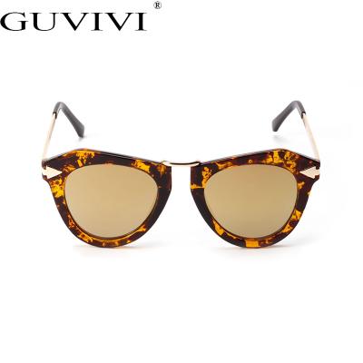 China Wholesale New York Arrow Glass Fashion Sunglasses Guvivi Sun Private Label Polygonal UV Sunglasses for sale