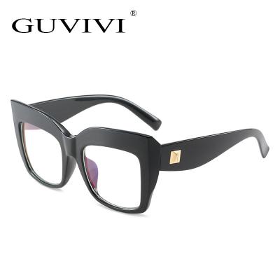 China Guvivi Sunglasses 2021New Arrival Oversized Custom Big Frame Men Women Cat Eye Rivet Vintage Frame Optical Frame Comfort Candy Color for sale