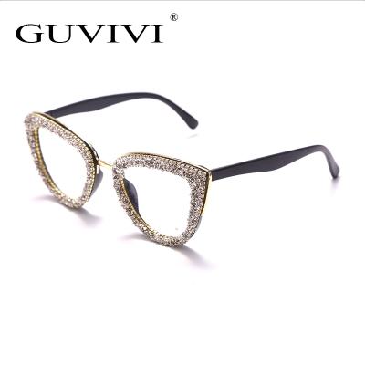 China Uv400 Protection Cat Eye Sunglasses Light Luxury Anti-blue 2021 Fashion Cat Eye GUVIVI Sunglasses Best Price Fashion New for sale