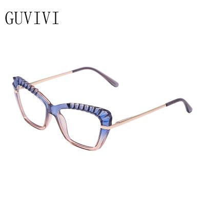 China Fashion Guvivi Sunglasses 2021 Retro Vintage Lenses Newest Cat Eye Frame Anti-blue Sunglasses Colorful Cute Unisex for sale