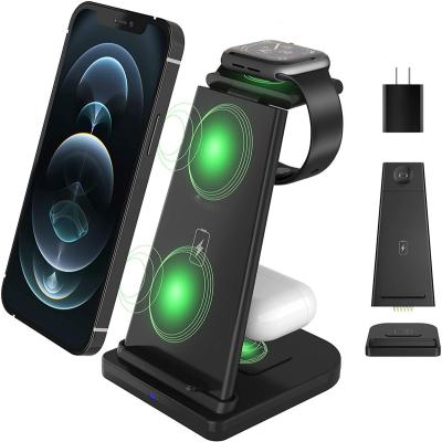 China Hot New High Quality Mobile Phone Low Price 3 In1 Fast Wireless Charger Wireless Stand for sale