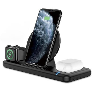 China For Mobile Phone/Watch/Headphone Fold-Away Design 3 in 1 Fast Charging 15W Wireless Charger for Mobile Phone/Watch/Headphone for sale