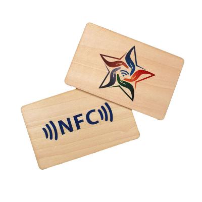 China Customized Waterproof/Waterproof RFID NFC 213 215 216 Wooden Blank Card TK4100 T5577 1K Flat RFID Printable Card for sale