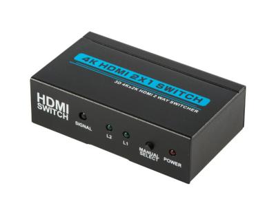 China 2 x 1 HDMI-Schalter-Kasten 2 in 1 asphaltieren heraus Rangierlok-Unterstützung der Rechtssachen-2 der Weisen-HDMI 1080P/3D zu verkaufen