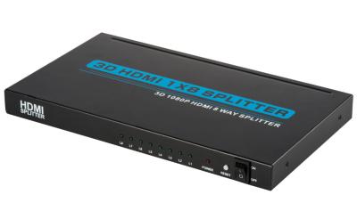 China 1080P HDMI Splitter 1 In 8 Out  , 8 Way Automatic HDMI Splitter High Speed for sale