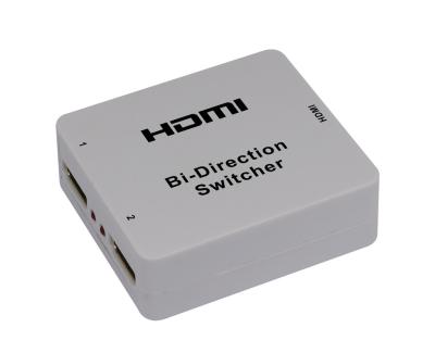 中国 白 2 の港 HDMI の配電箱、手動二方向 HDMI スイッチ サポート 3D LPCM 7.1CH 販売のため