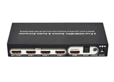 China 4K HDMI Audio Extractor , 4 Port HDMI Switch Support Full HD / HDCP Pass Through for sale