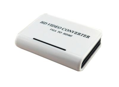 China White HD Video Converter VGA TO HDMI Converter with Audio , Support PC and TV for sale