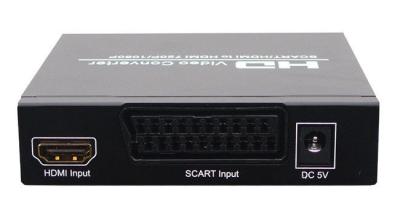 中国 Scartのコンバーター箱の黒へのデジタル同軸/アナログのステレオの可聴周波Hdmi 販売のため