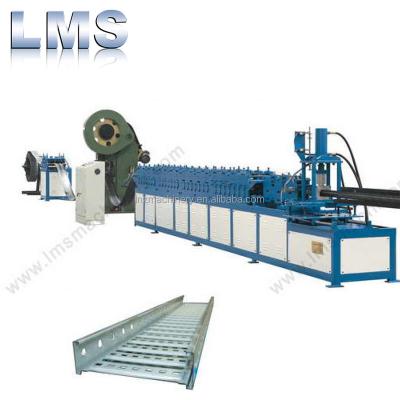 China Automatic aluminum electric perforated ladder cable tray metal gi carbon steel punch roll forming making machine for sale