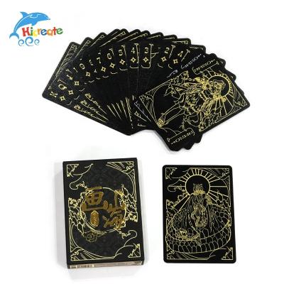 China New Quality Paper Poker Smooth Black Playing Cards Gold Plated Durable Creative Gift Poker Board Games Custom for sale